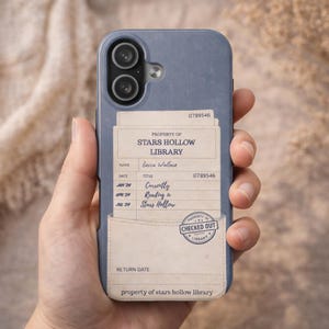 Boklikt telefonskal | Tåligt telefonskal med bibliotekskort | För iPhone 17 16 15 14 13 12 11 Pro Max Plus iPhone Samsung Galaxy S24 S23 S22 S21