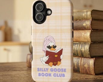 Silly Goose Bookish Club Phone Case | Meme Cottagecore Gift for Book Lover | Funny Reading iPhone Case