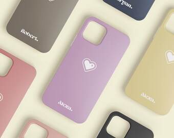 Couple Phone Case | Personalized Heart Tough Cover for iPhone 17 16 15 14 13 12 11 Pro Max Plus  Samsung Galaxy S24 S23 S22