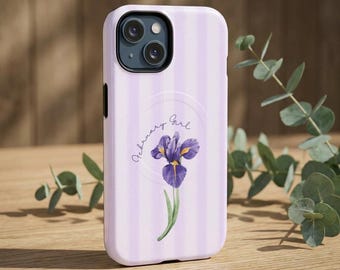 Purple Iris Illustration Tough Magnetic Case | Floral Phone Cover