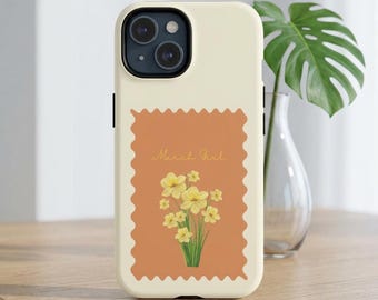 Daffodil Stamp Floral Phone Case | Tough Case