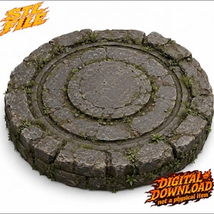 Stone Circular Platform STL, Fantasy Diorama Base (Digital Download)