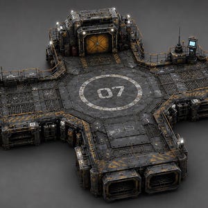 Sci-Fi Landing Pad STL, Diorama Base, 3D Model, Display Pedestal (Digital Download)