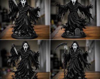Ghost STL, Phantom Grim Reaper 3D Model, Dark Fantasy Spirit Statue, Printable STL File