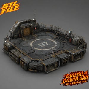 army Platform STL, Sci-Fi Base 3D Model, Display Pedestal, Diorama Base, Printable STL File