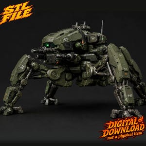 War Robot STL, Mech Warrior 3D Print, Sci-Fi Robot STL, Battle Mech Figure, Futuristic Robot Statue, Resin Printable File