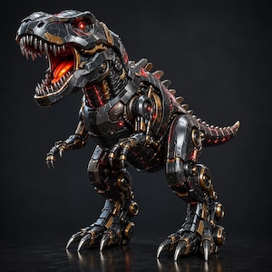 Robot Dino STL File for 3D Printing | Mecha Dinosaur Model