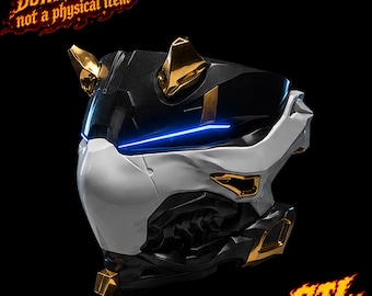 Cyberpunk Mask STL File | Futuristic Helmet 3D Print Model | Wearable Sci Fi Cosplay Mask