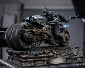 Batcycle STL, Warrior Statue 3D Print, Miniature Figure (Digital Download)