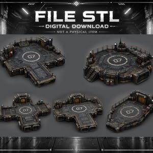 Sci-Fi Landing Pad STL, Diorama Base, 3D Model, Display Pedestal (Digital Download)