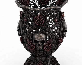 Gothic Vase 3D Model, Dark Fantasy Wall Decor, Ornate Relief (STL File)