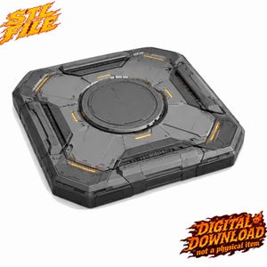 Futuristic Platform STL, Sci-Fi Diorama Base, 3D Model Display Pedestal (Digital Download)