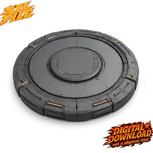 Futuristic Platform STL, Sci-Fi Diorama Base, 3D Model Display Pedestal (Digital Download)