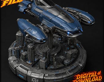 Flying Car STL, Sci-Fi Hovercraft 3D Model (Digital Download)