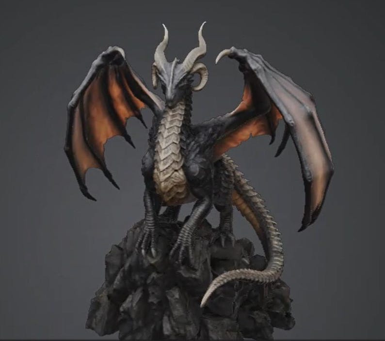 Dragon STL File for 3D Printing | Fantasy Creature Model - Etsy
