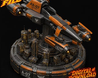Futuristic Flying Car STL, Sci-Fi Hovercraft 3D Model (Digital Download)