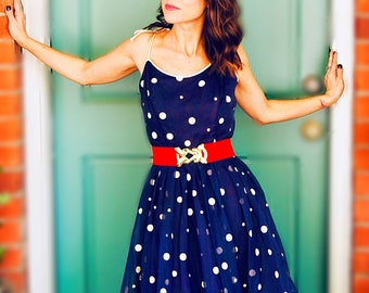 Vintage 50s Polka Dot Dress