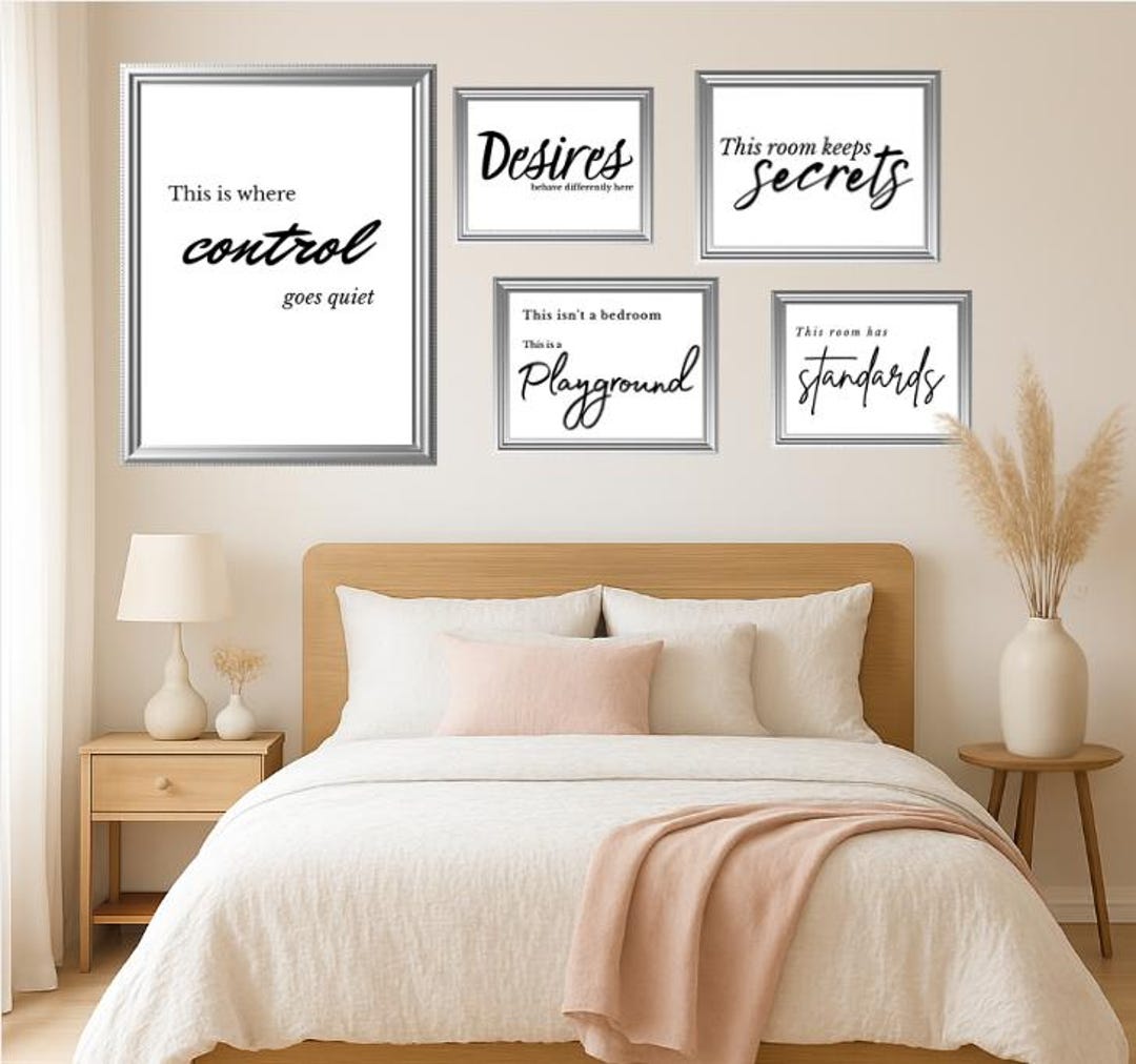 Bedroom Wall Art Set of 5 Printable, Empowerment Bedroom Decor ...