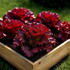 1000 semillas de lechuga Ruby Red (Lactuca sativa), variedad tradicional, sin transgénicos.