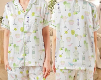 Margarita Pyjamas Frauen, Tequila Party Nachtwäsche, Girls Night Lounge PJs Geschenk