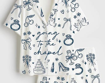 Braut Pyjama Set Frauen, zur Kapelle gehen Nachtwäsche, Brautparty, die fertig PJs