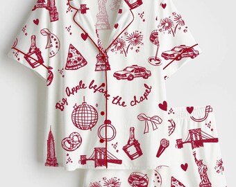 Conjunto de pijama para despedida de soltera en Nueva York para mujeres y chicas, ideal para viajes y fiestas.