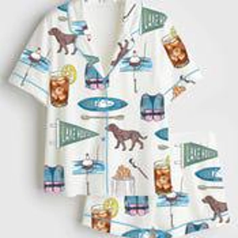 Pyjama Lake Life pour femme, Vêtements de nuit pour les vacances d'été, Cadeau pyjama pour le week-end dans une cabane image 2