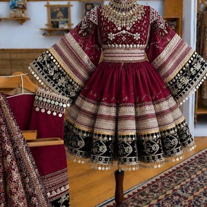 gold or silver with burgundy dress Maroon Embroidery Gold jewelry burgundy