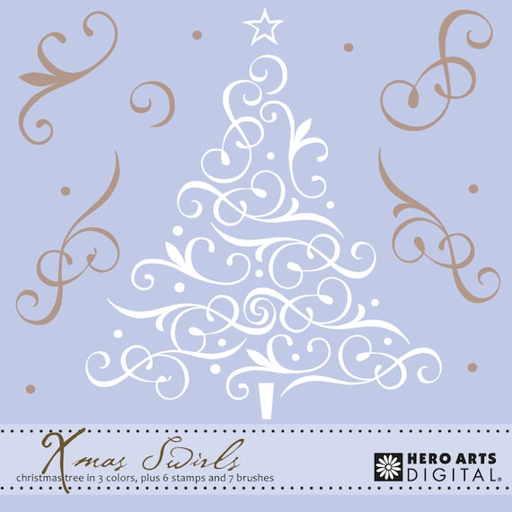hero arts christmas swirls