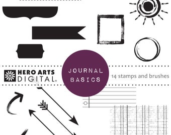 Hero Arts Journal Basics Digital Stamps DK100 Digital Kit