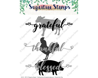 Farmhouse SVG by  Sugartree Stamps INSTANT DOWNLOAD K001 | svg Cut Files Farm Market, Animal Silhouettes, Grateful Thankful Blessed