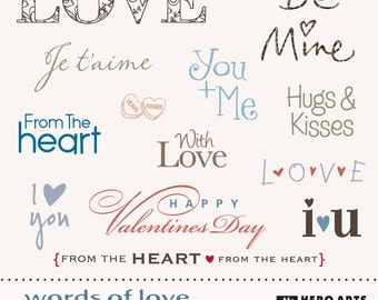 Hero Arts Words of Love DK031 Digital Kit Instant download