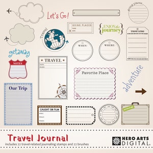 Hero Arts Travel Journal DK004 Instant Download Digital Kit