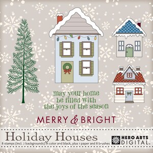 Instant Download Hero Arts Holiday Houses Digital Kit DK026 image 1