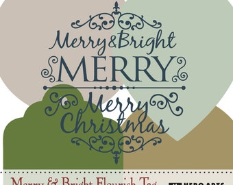 Instant Download Hero Arts Merry & Bright Flourish Tag Digital Kit DK022 Digi