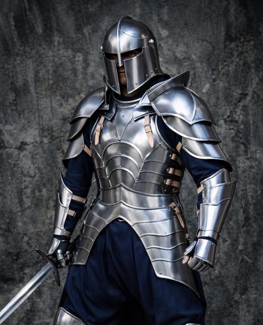 Medieval Knight Steel Armor Suit Full Plate Costume LARP Renaissance ...