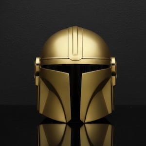Gold Mandalorian Style Helmet Handmade Sci-Fi Armor For Cosplay & Display, Collectible Gifting image 1