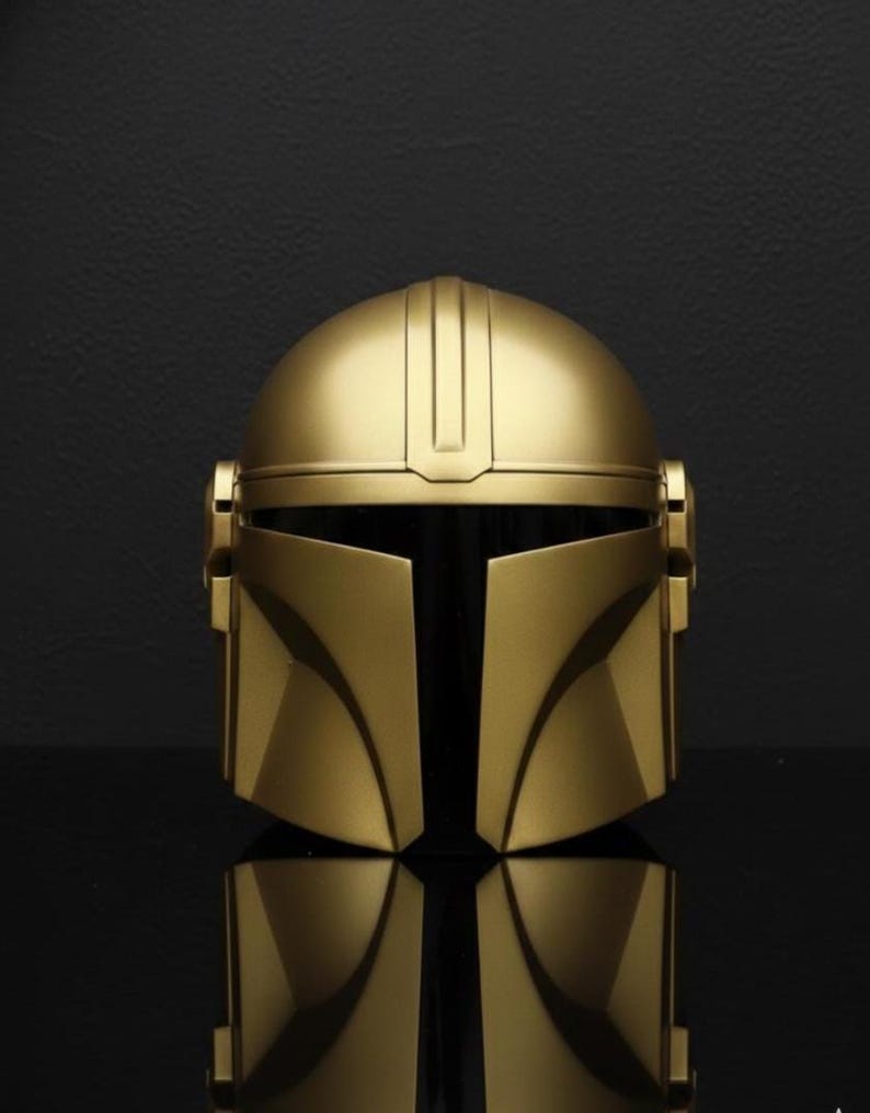 Gold Mandalorian Style Helmet Handmade Sci-Fi Armor For Cosplay & Display, Collectible Gifting image 1