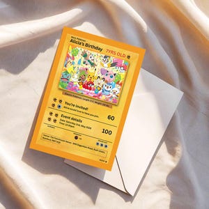 pokemon trading card birthday invitation Trading Card Invite