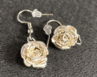 Sterling Silver Rose Earrings