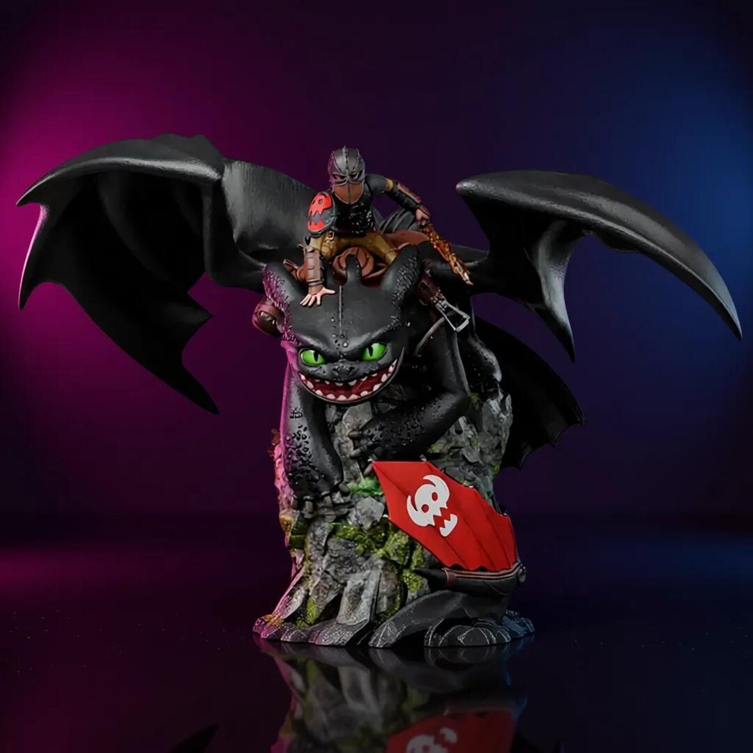 Hiccup & Toothless 1:6 Scale STL (fullsize + Bust) | Supported ...