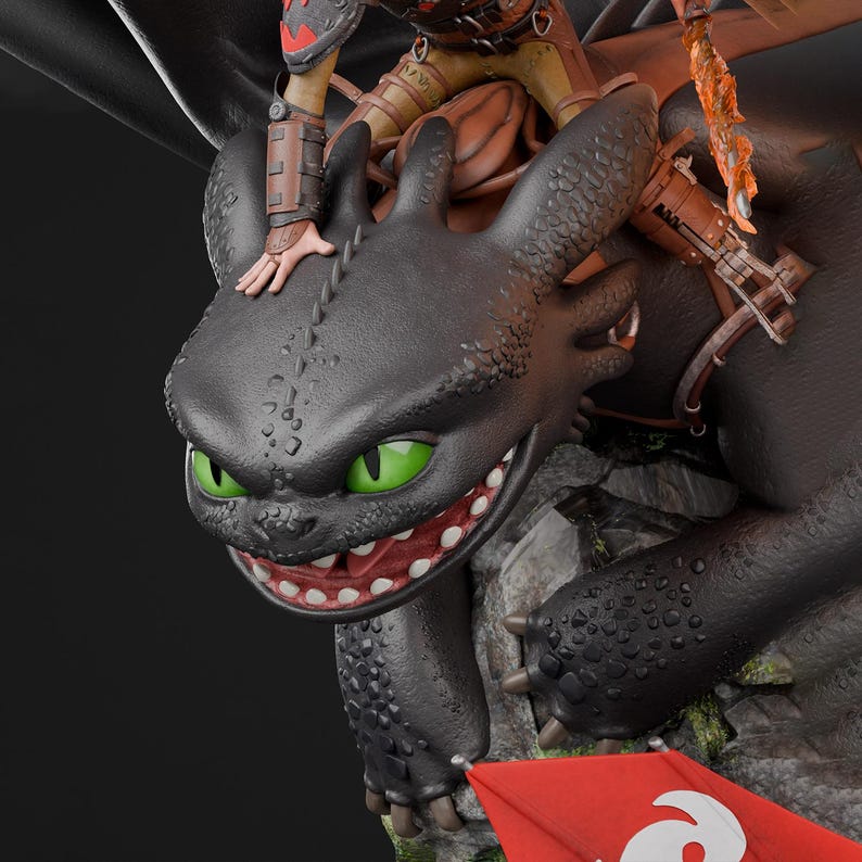 Hiccup & Toothless 1:6 Scale STL (fullsize + Bust) | Supported ...