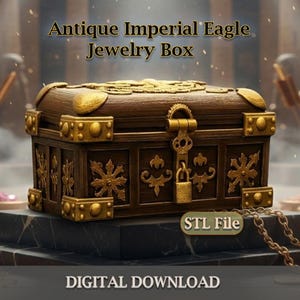 Baroque Trinket Box STL — detailed jewelry and keepsake box 3D model for elegant decorative prints.