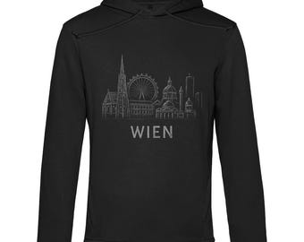Herren Premium Bio Hoodie Skyline Wien