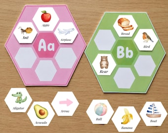 Alphabet Matching Game Printable | ABC Letter Recognition Activity |  Homeschool Literacy Centers | Instant PDF Download