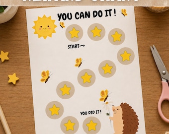 Hedgehog Reward Chart Printable | Kids Behavior Chart | Positive Reinforcement Tracker | Chore Chart for Kids | Montessori Reward System PDF