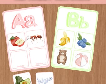 Alphabet Matching Printable | Beginning Sounds Activity | ABC Letter Recognition Game | 34 Boards & 100 Cards PDF