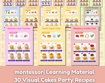 30 Visual Cake Recipes for Kids |Montessori Picture Recipe Cards |Preschool Baking Activities |No Cook Dessert Recipes |Toddler Learning PDF