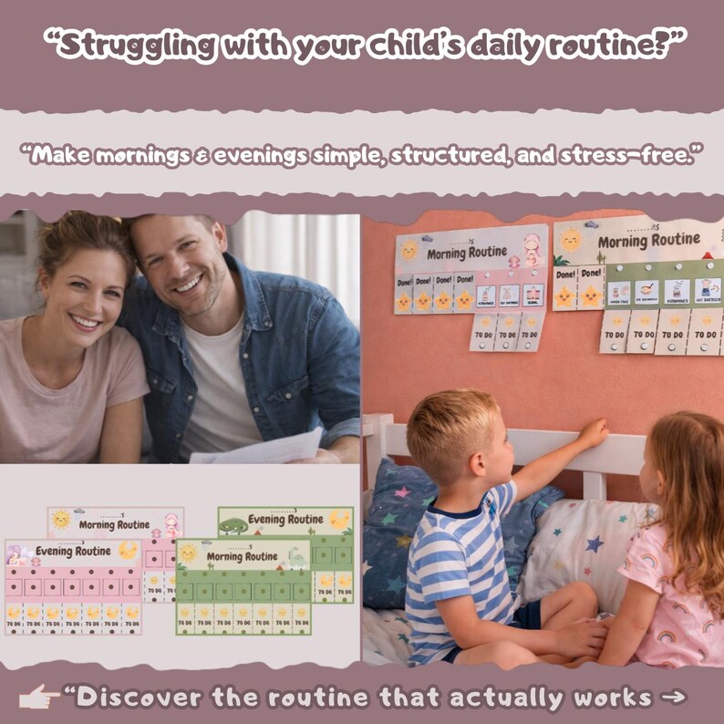 Structured Routine Saveme Daily Routine Chart for Kids (printable) – Build Healthy Habits ...