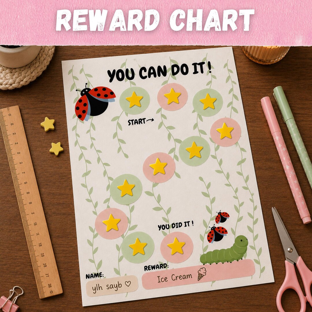 Ladybug Chart.pdf Ladybug Reward Chart Printable | Kids Behavior Chart | Editable Chore ...